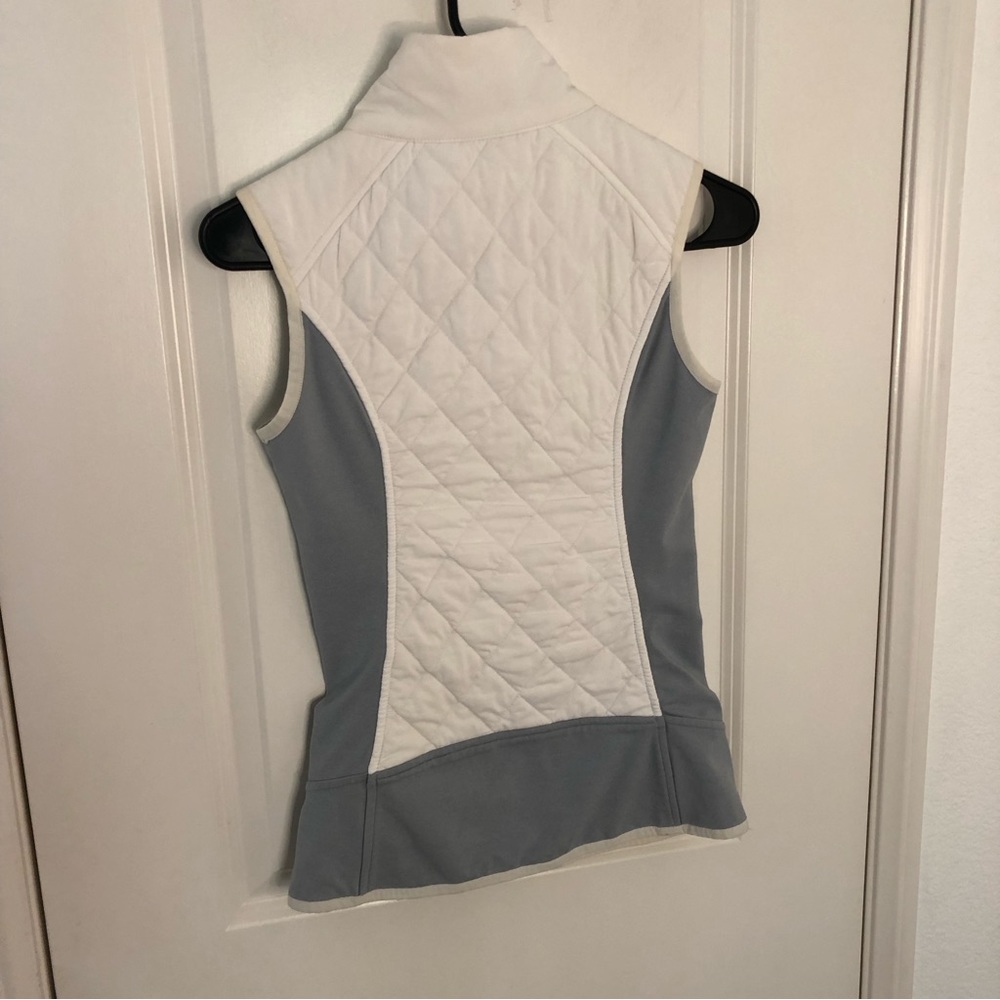 Athleta upside spandex blend white/Grey quilted zippered vest bodycon Sz XXS - Picture 12 of 12